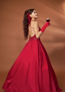 气质美女,红酒广告图片