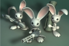 3D兔子壁纸图片