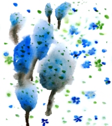 花朵花纹水墨画图片